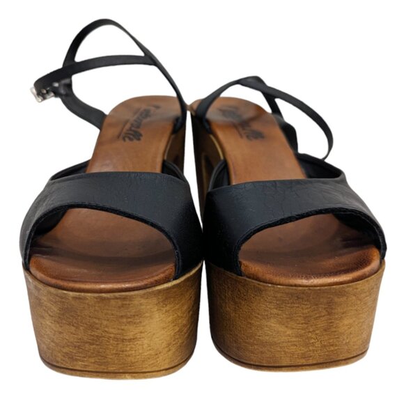 L'intervalle Black Leather Platform Sandals - Picture 2 of 8